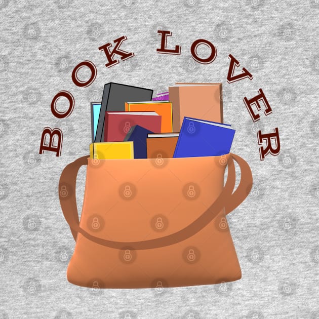 Book Lover Bag of Books (White Background) by Art By LM Designs 